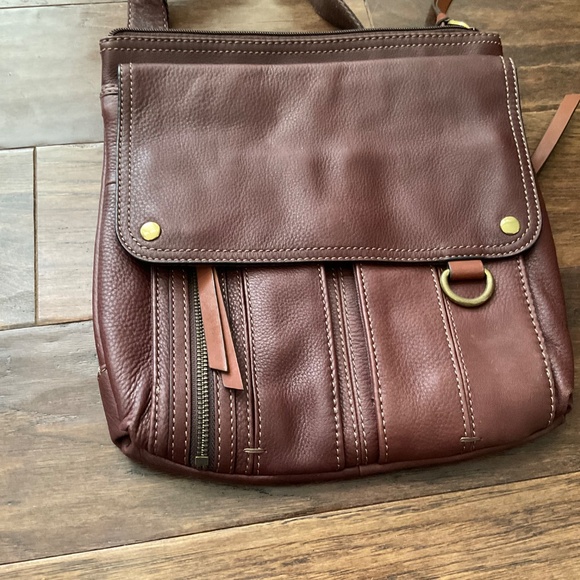 Fossil crossbody purse handbag, pebbled leather brown, great condition - Picture 3 of 16